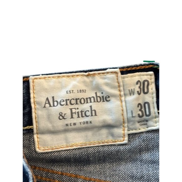 Abercrombie & Fitch Distressed Mens Jeans W30 L30 Blue Vintage Style Casual Deni - Picture 5 of 9